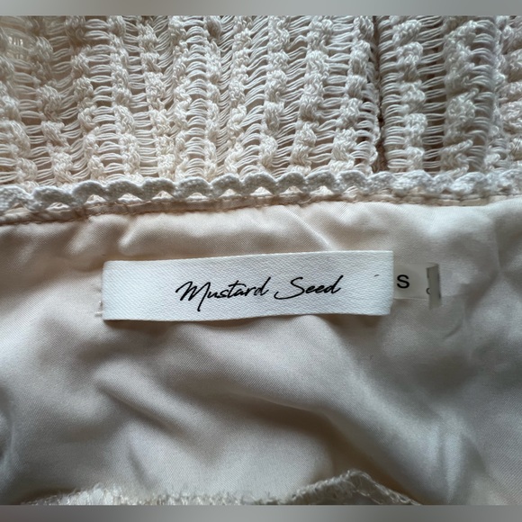 Mustard Seed Women's Cream Knit Dress Coverup Boho Size S Cream - Picture 2 of 6